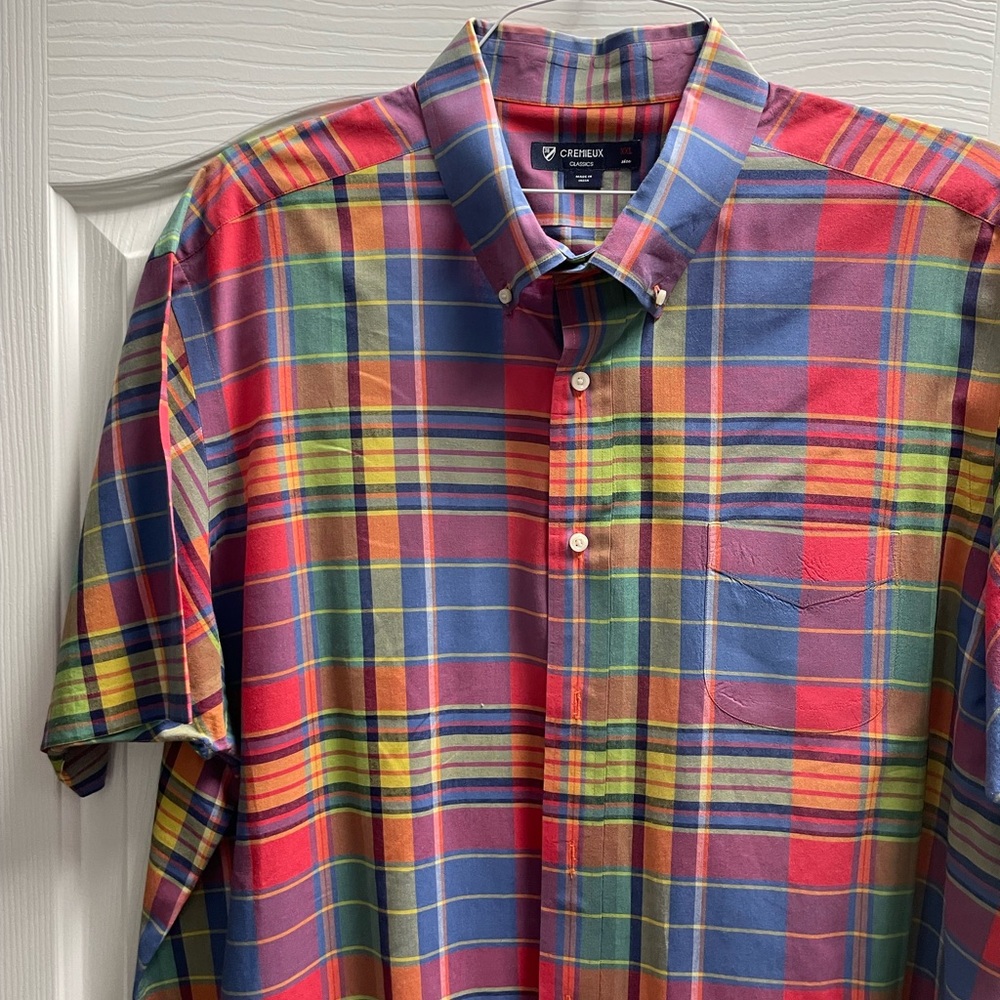 Cremieux, short sleeve, button collar, 2xl men’s shirt